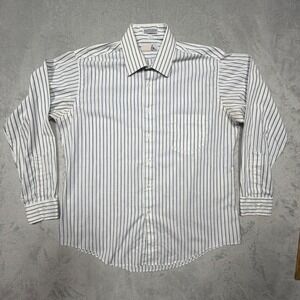 Vintage Ketch Blue White‎ Striped Dress Shirt 16.5 34/35 Large Cotton Blend 80s